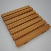 Square Slatted Wooden Amenity Tray