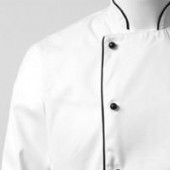 Chefs White Double Breasted Jacket With Black Piping