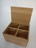 4 Compartment BambooTea/Coffee Holder with Lid