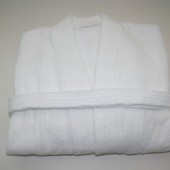 White Ribbed Velour Bath Robe